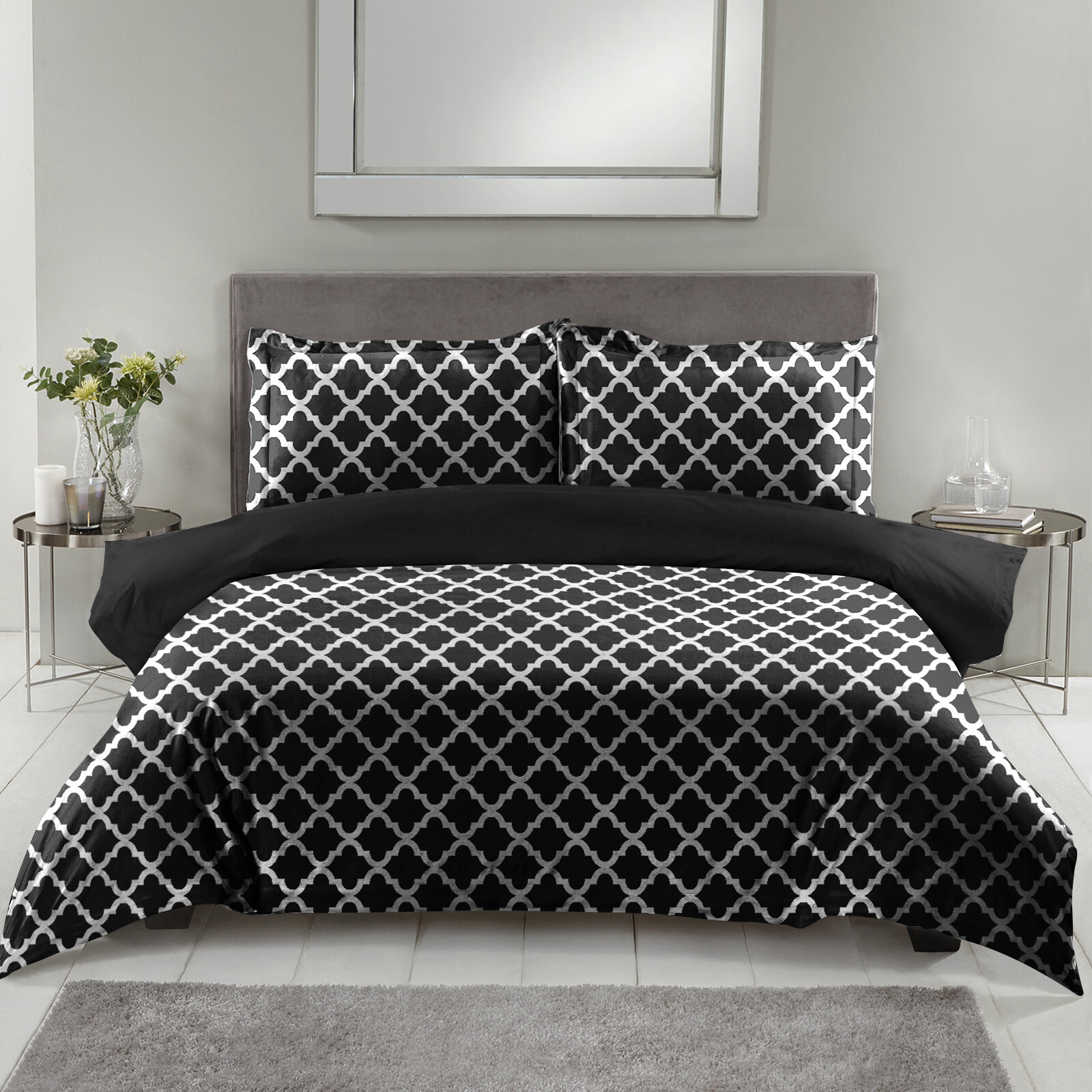 Luxury 3 Piece Bedding Set Reversible Duvet Quilt Cover Microfiber Queen & King gallery