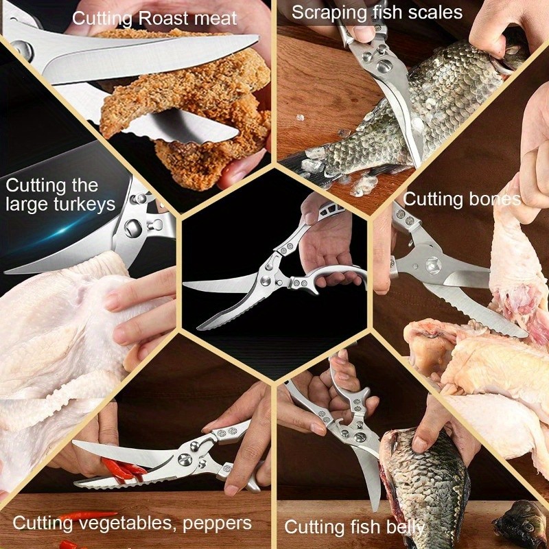 1/2pcs Stainless Steel Kitchen Scissors Meat Cleaver Bone Scissors for Cooking gallery