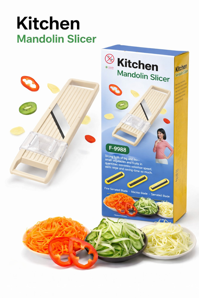 Kitchen Mandolin Slicer Vegetable Cutter w/ Guard & Blades F-9988