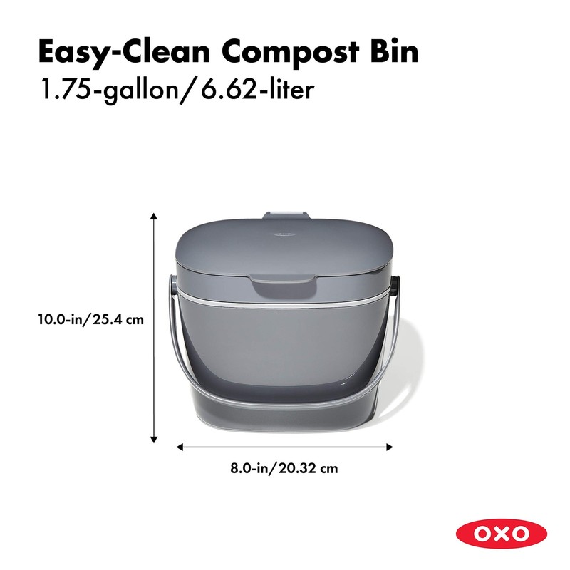 OXO Good Grips EASY-CLEAN COMPOST BIN - CHARCOAL - 1.75 GAL/6.62 L gallery