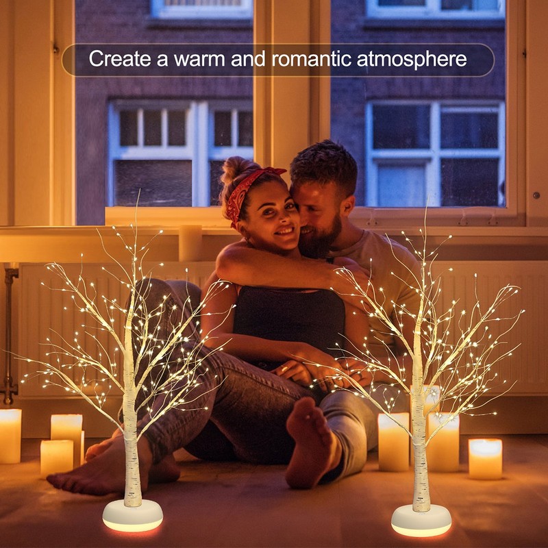 2PCS Birch Tree Light White Light up Birch Tree Tabletop Lamp Wedding ﻿ gallery