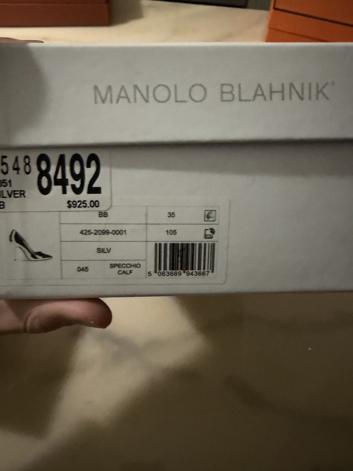 Manolo Blahnik White Cardboard Lidded Storage Box Rectangle Shape Free Standing gallery