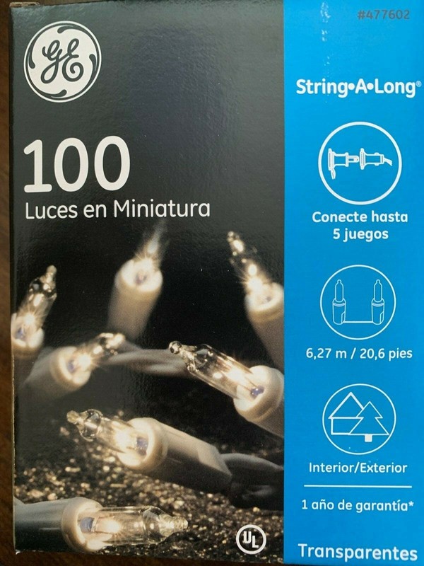 GE 100 Mini String Clear Lights WHITE Wire Patio Wedding Christmas Party Deck gallery