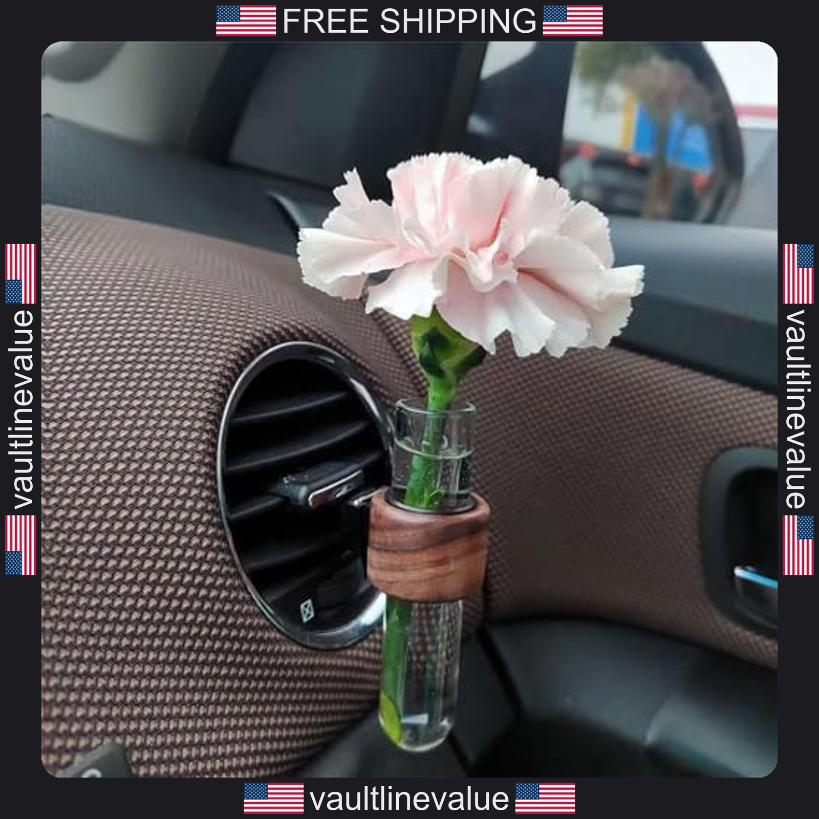 2Pc Car Propagation Vase Vent Clip Mini Glass Plant Holder Decor Accessory gallery
