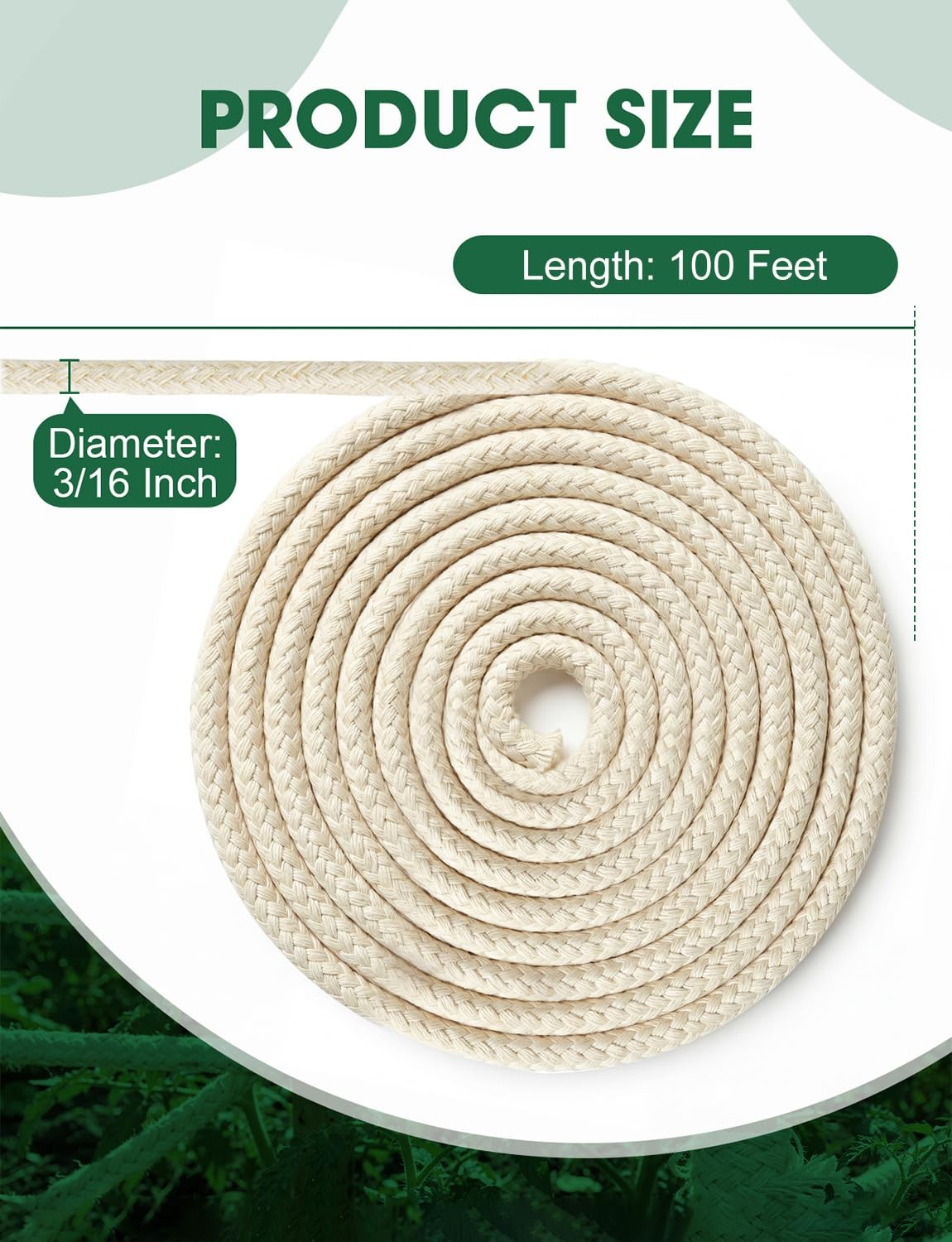 Braided Cotton Rope 100 Ft Ãƒâ€” 3/16 Inch White Rope Clothes Line Outdoors All- gallery