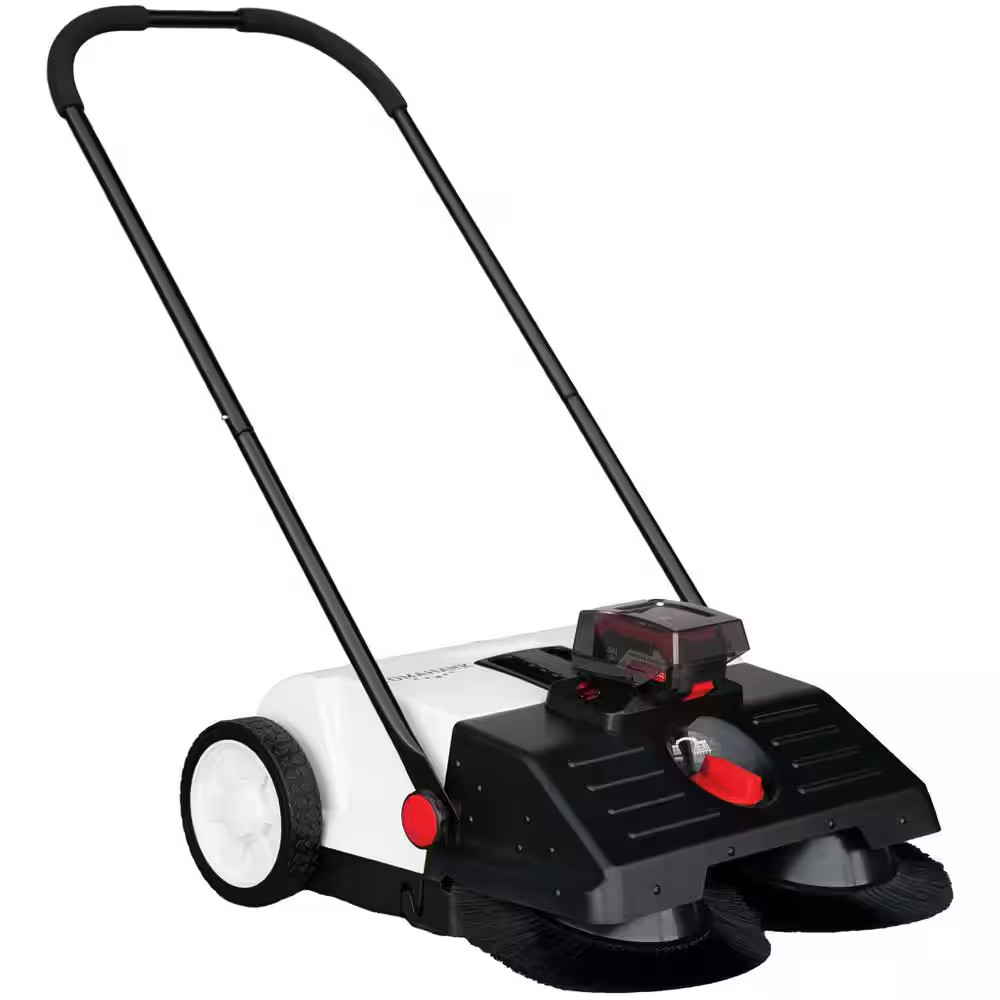 22 In. Battery Powered Push Sweeper with Double Brush System 18V Lithium-Ion gallery