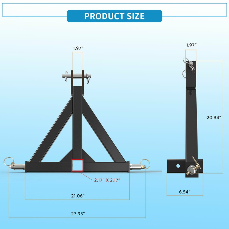 3 Point 2" Receiver Trailer Hitch Category One Tractor Tow Hitch Drawbar Adapter gallery