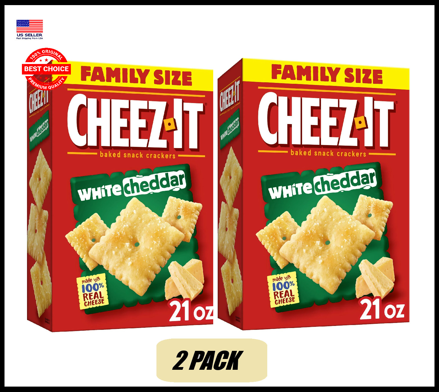 Cheez-It White Cheddar Cheese Crackers, Baked Snack Crackers, 21 oz - 2 Pack. gallery