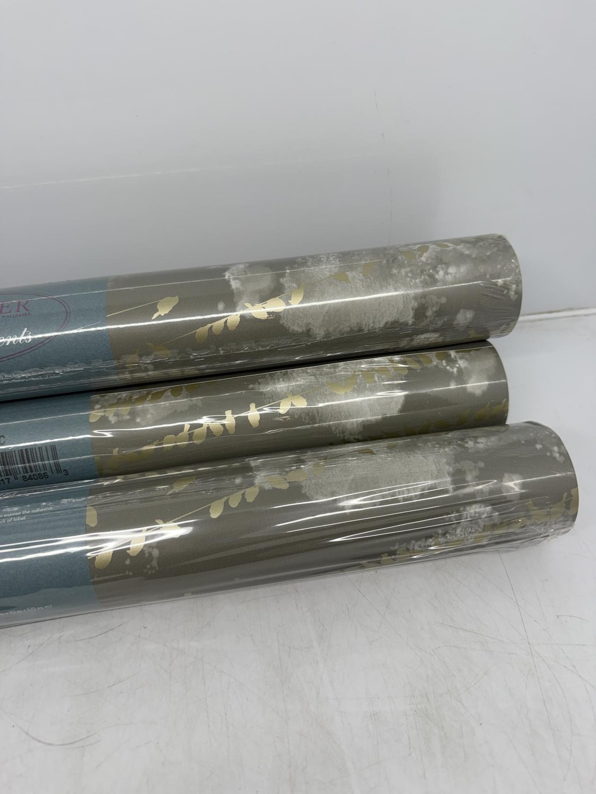 4 New Rolls Tempaper Elements Self-Adhesive Wallpaper Flock-Storm Gray Metallic gallery