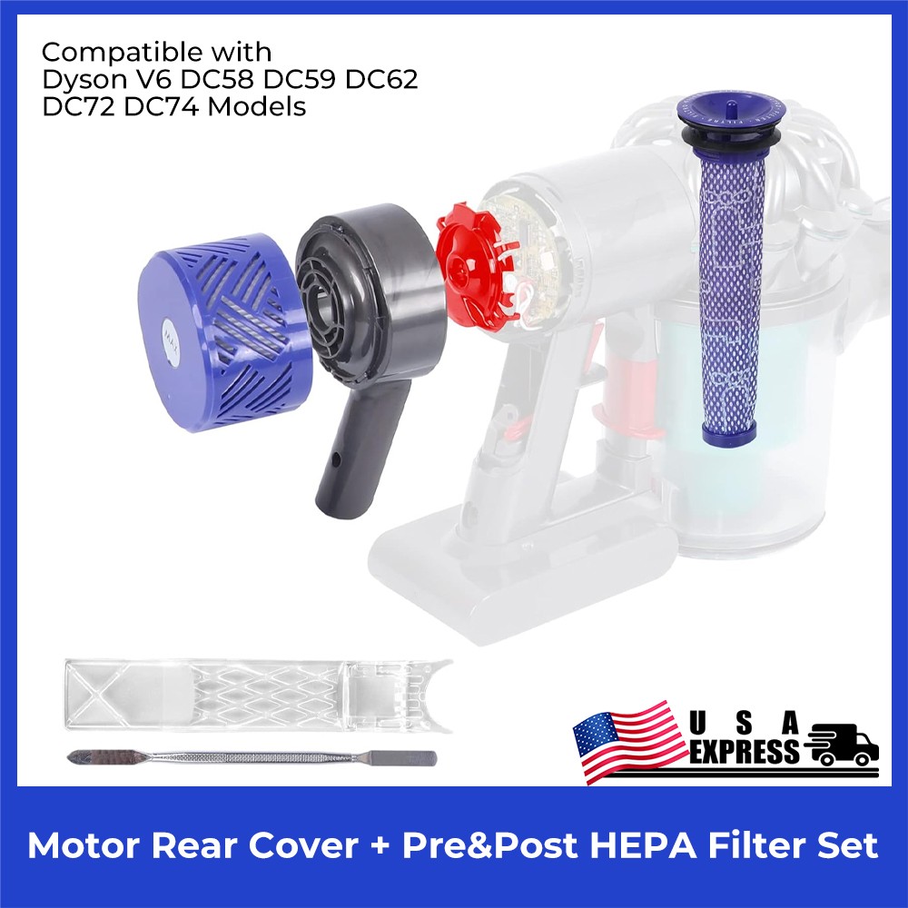 Motor Rear Cover+Pre&Post HEPA Filter Set for Dyson V6 DC58 DC59 SV03 SV04 SV05 gallery