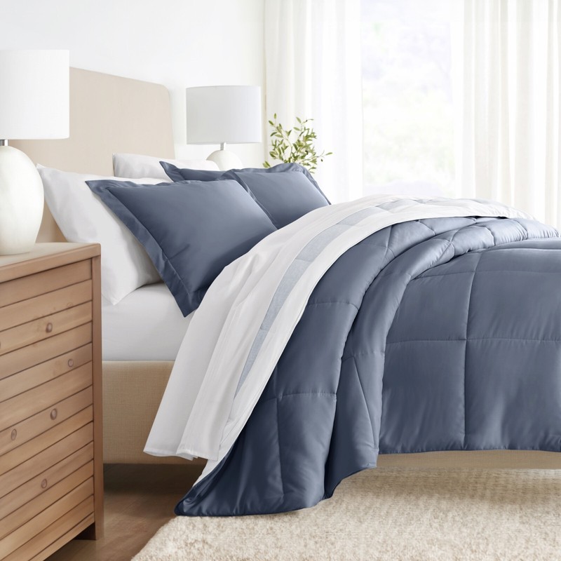 Kaycie Gray Striped Patterned Reversible Comforter gallery