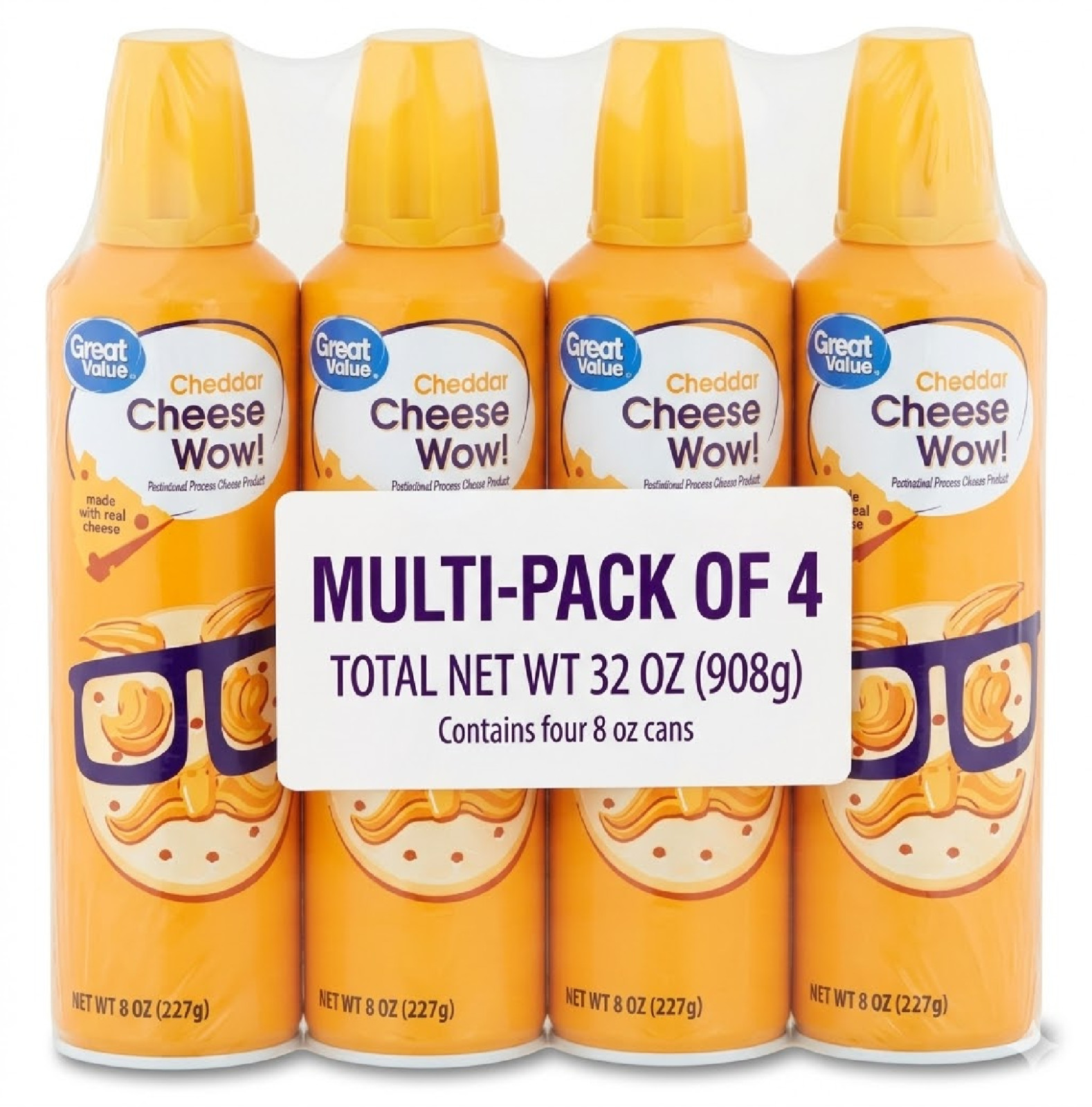 (4 pack) Great Value Cheese Wow! Spray Cheese, Cheddar, 8 oz... gallery