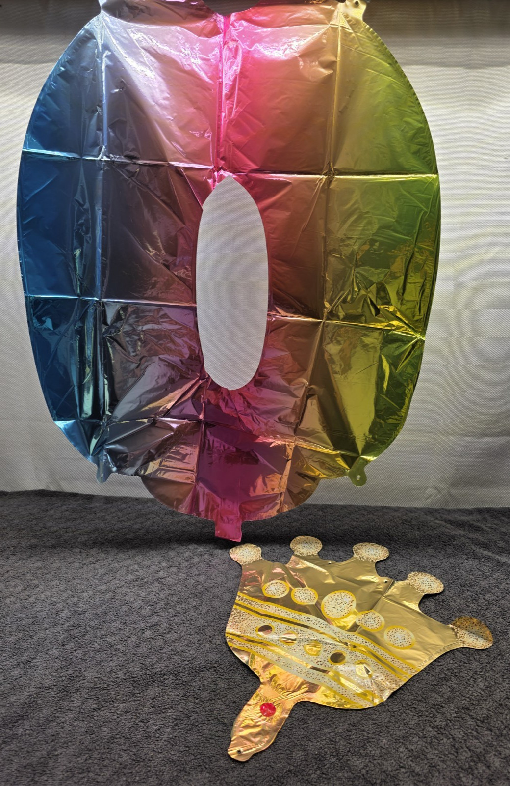 32" Gradient Digital #0 Crown Helium Balloon Birthday Wedding Anniversary Party gallery