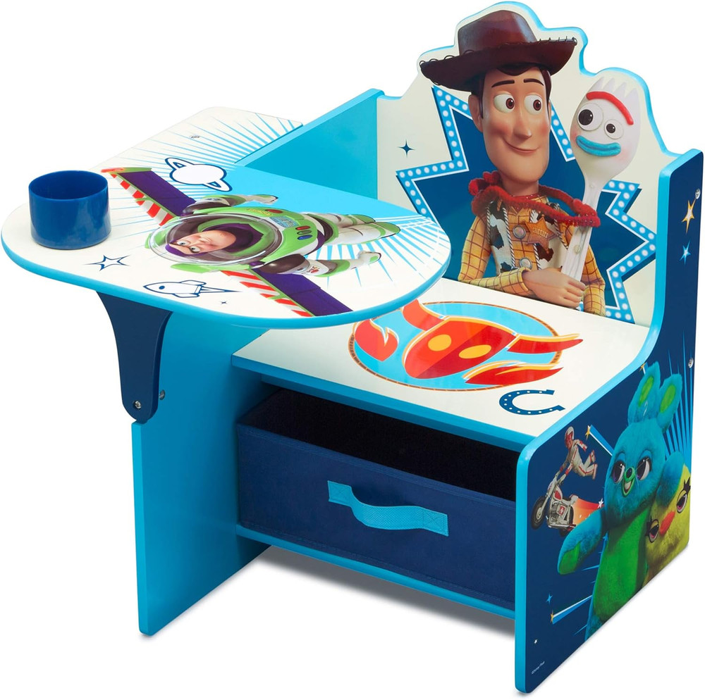 Scratch-resistant Chair Desk with Pull-out Storage Bin for Ages 3 - upto 50 lbs.