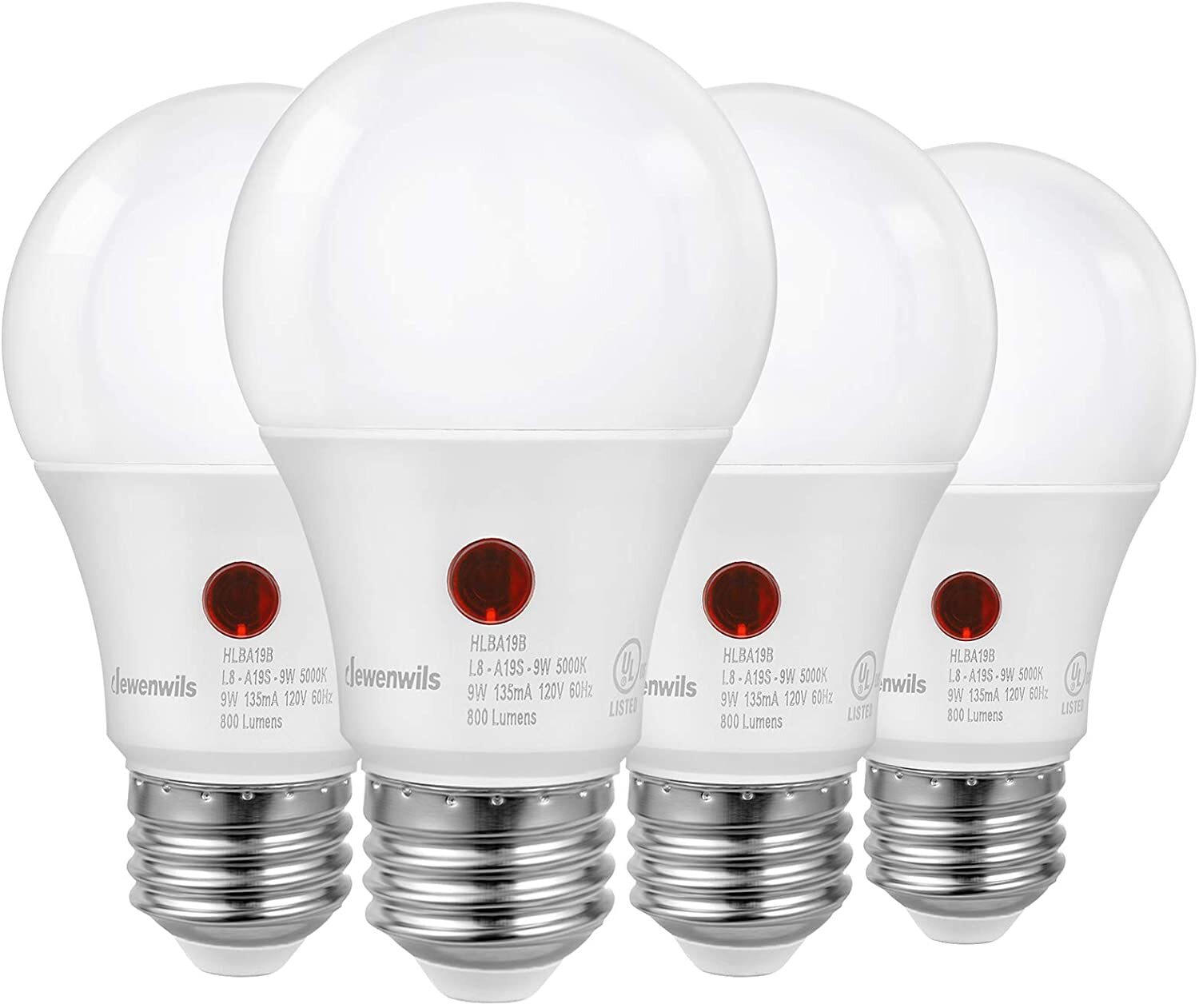 DEWENWILS 4-Pack Dusk to Dawn LED Bulb Outdoor A19 Light Bulbs 800LM Daylight 9W gallery