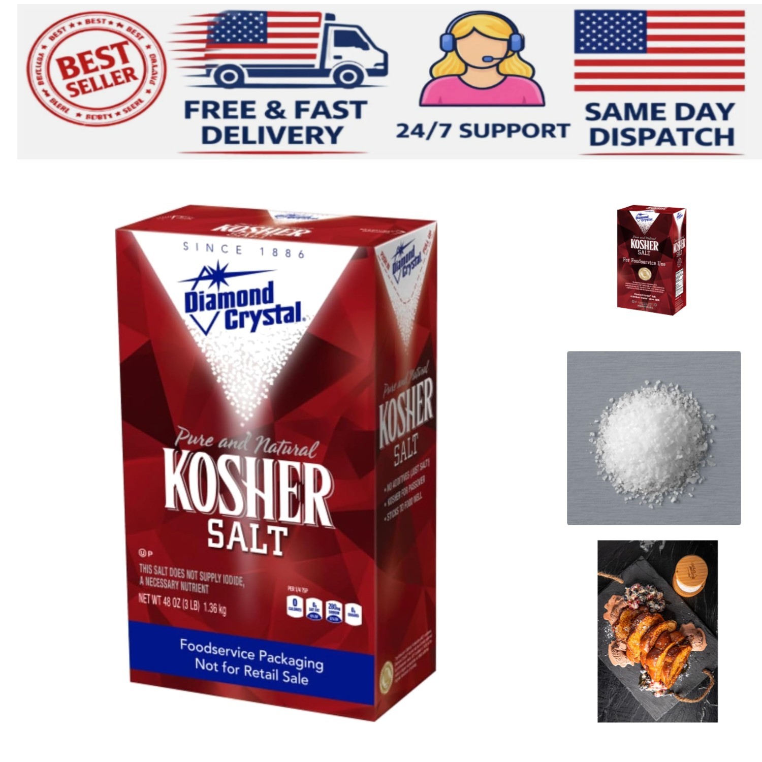 Kosher Salt – Full Flavor, No Additives - Pure and Natural Since 1886 Restaur... gallery