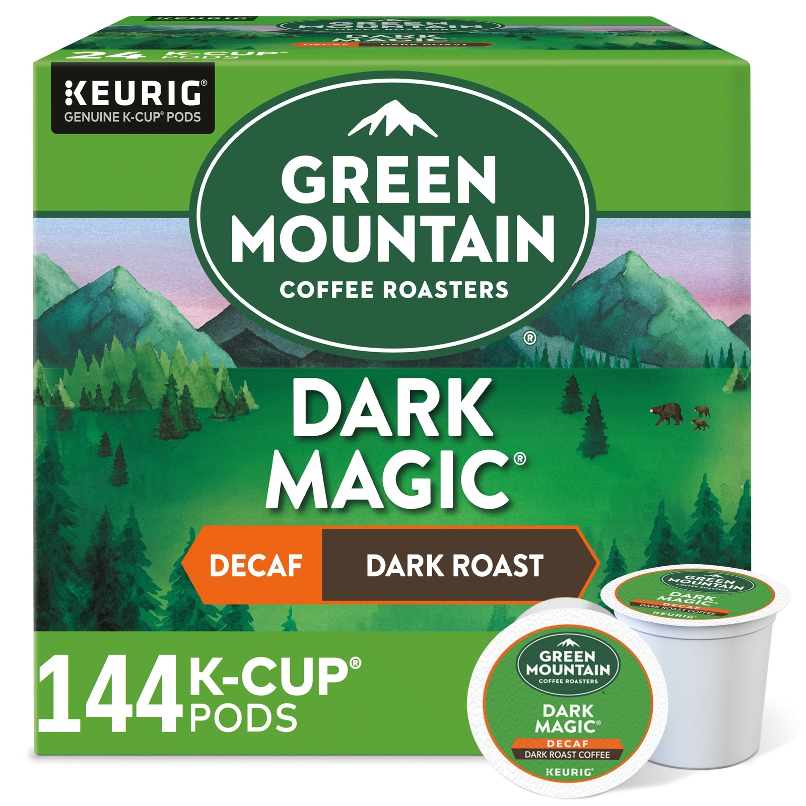 Green Mountain Coffee, Dark Magic Decaf, Single-Serve Keurig K-Cup Pods, Dark gallery
