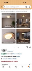 Wabi Sabi Flush Mount LED Ceiling Light Travertine Stone Look