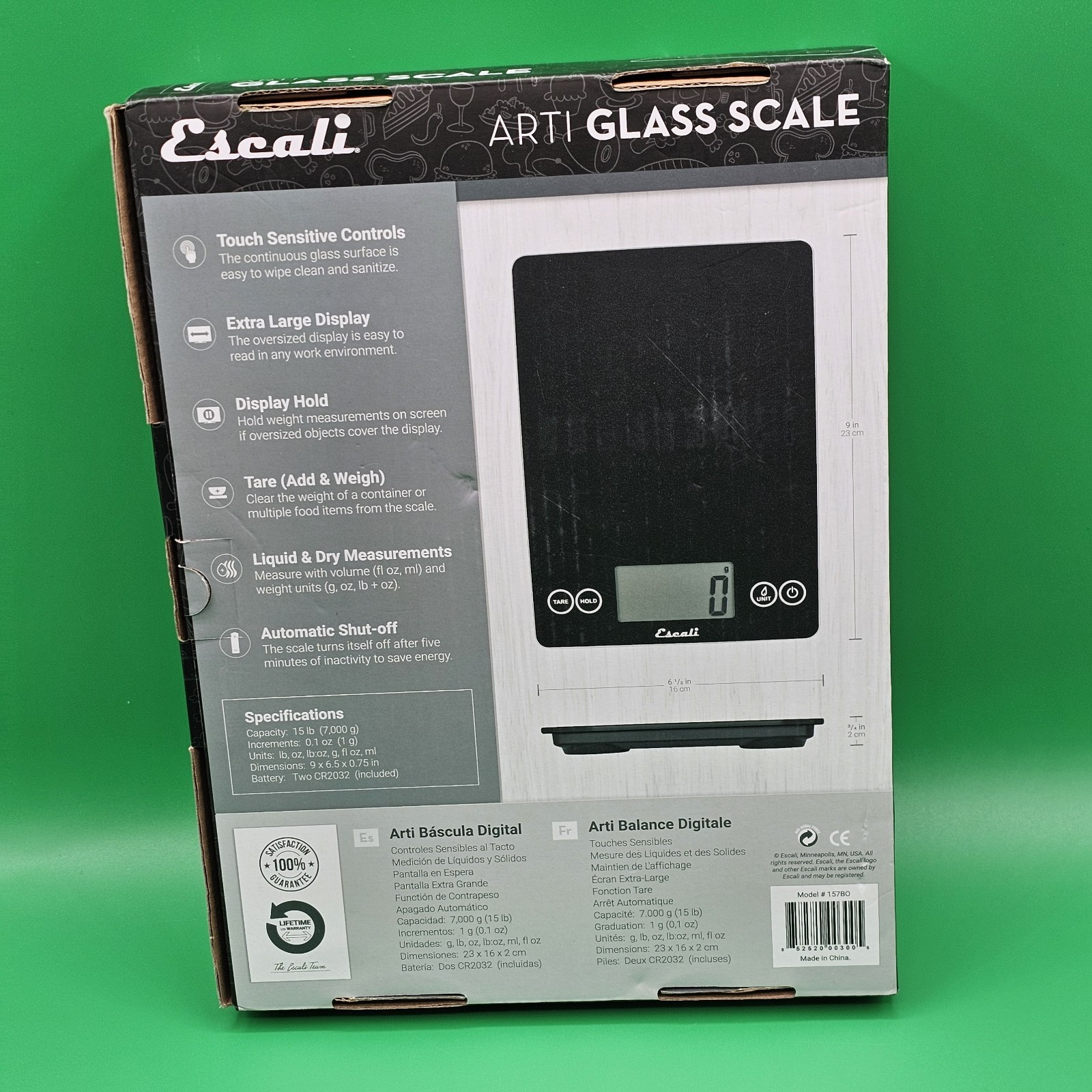Escali Arti Glass Digital Kitchen Scale Model 15790 Black New Open Box 15 lb... gallery