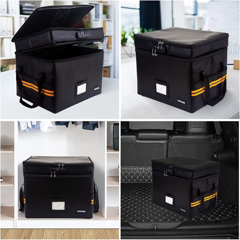 Fireproof Document Safe Box with Lock,Water-resistant Organizer Storage Portable gallery