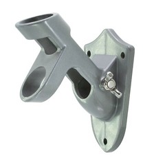 Silver Flagpole Bracket 2 Position Aluminum Wall Mount fits 1″ Pole with screws