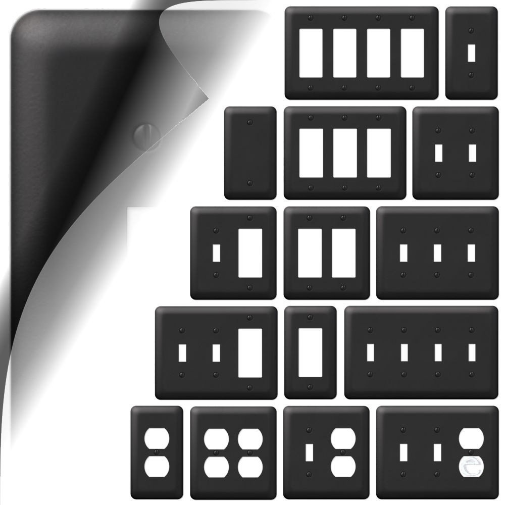 Devon Black Switch Plate Cover Wallplate gallery