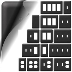 Devon Black Switch Plate Cover Wallplate