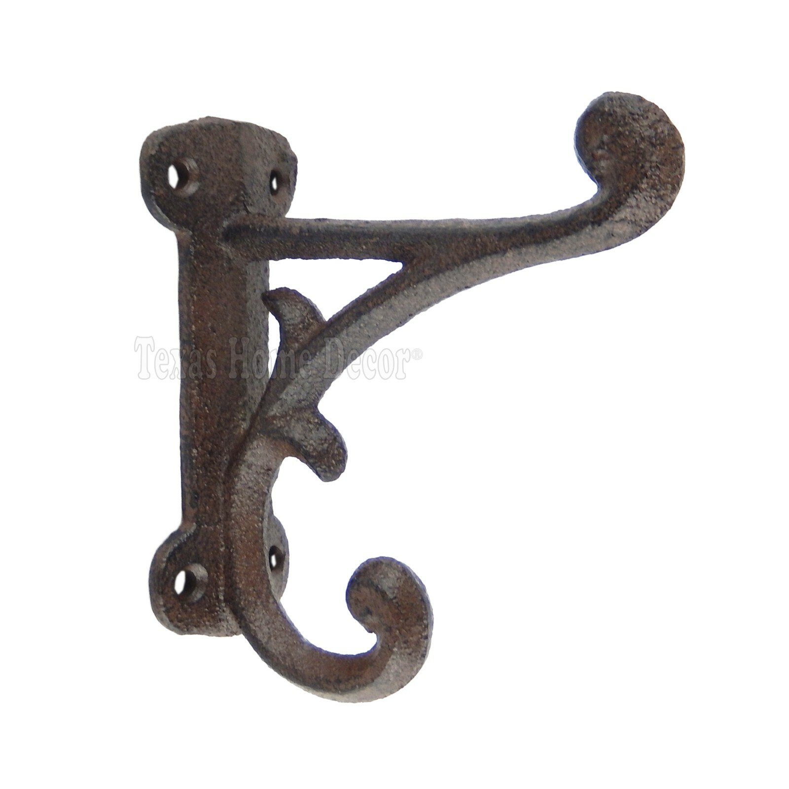 Rustic Double Wall Hook Vines Cast Iron Towel Coat Key Hanger Antique Style gallery