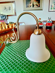 DEVON & DEVON BRASS GLASS WALL SCONCE LAMP