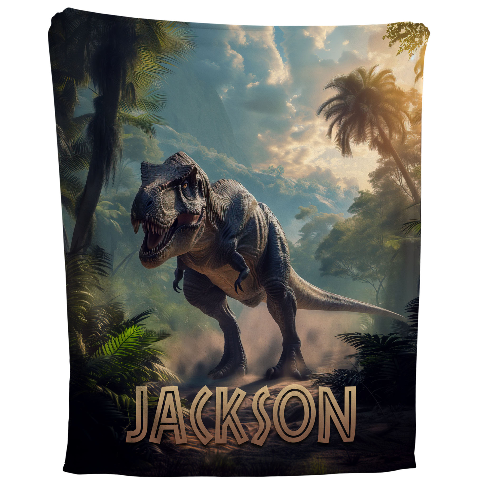T-Rex Blanket - Personalized Dinosaur Fleece Throw, Custom Name Kids Gift gallery