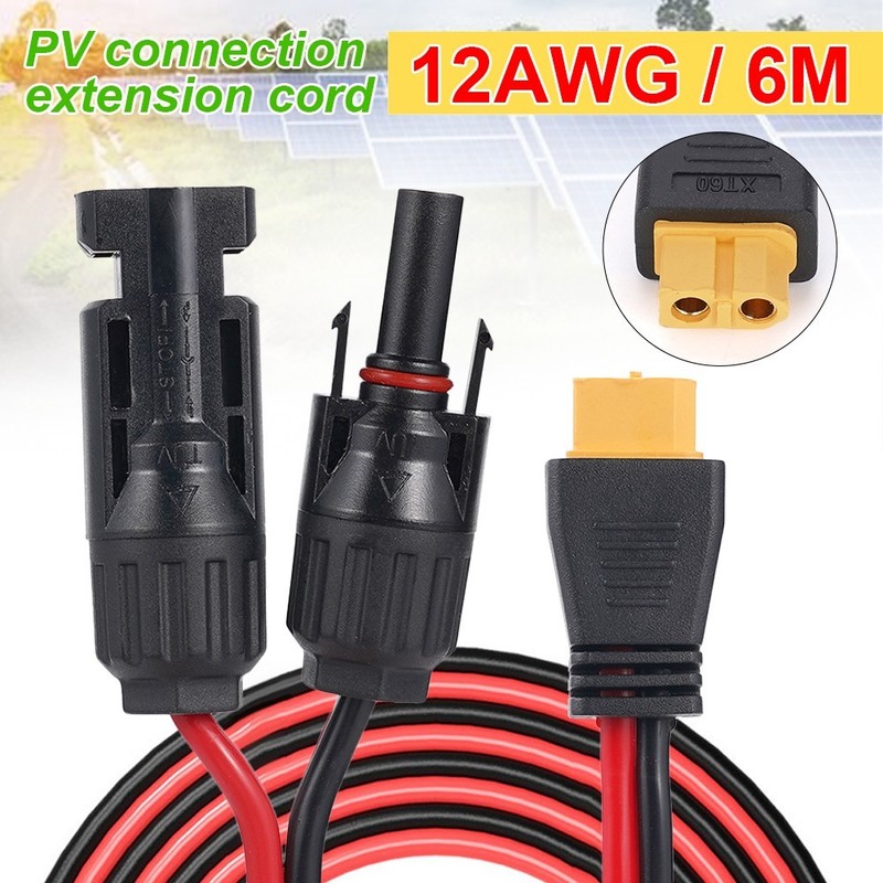 20ft Solar Panel Extension Cable Wire XT60 Female to Solar Connectors gallery