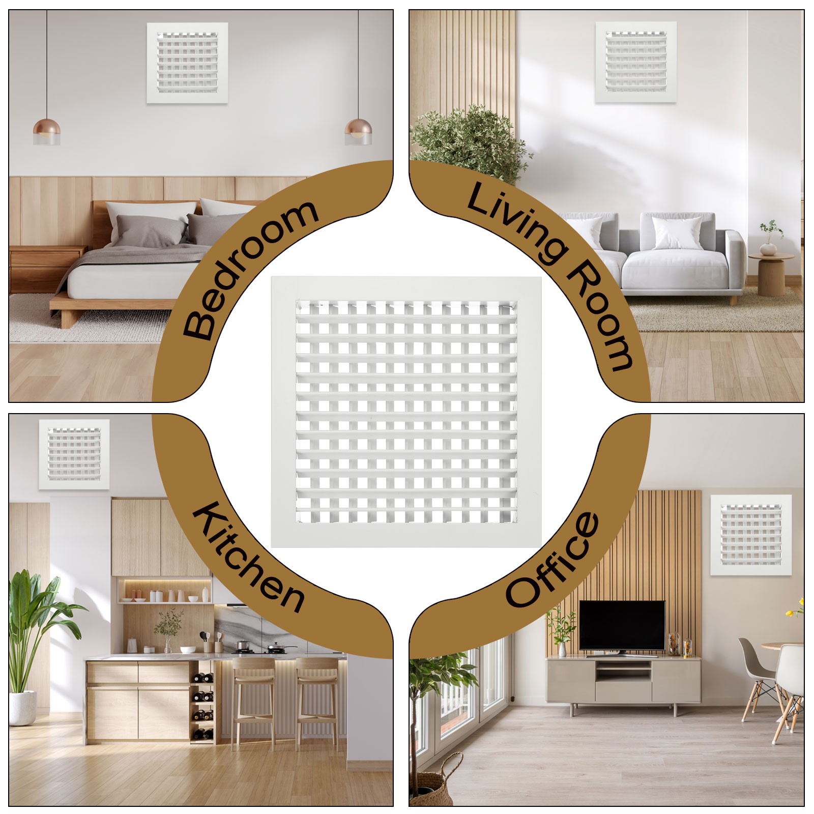 12" x 12" Aluminum Double Deflection Adjustable Air Supply Diffuser White gallery