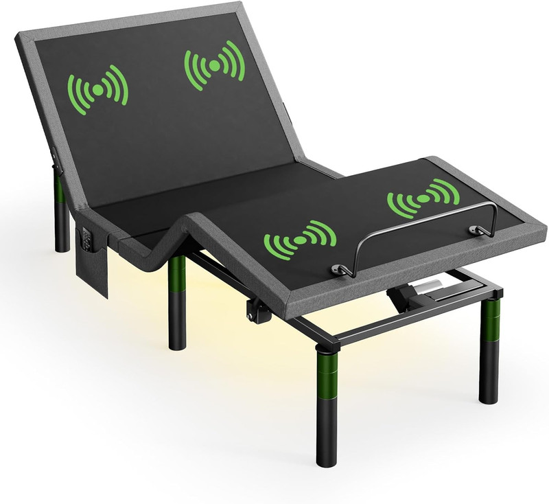 Twin XL Adjustable Bed Base with Massage, 4 Ports USB A&C Bed Frame with Under-B gallery