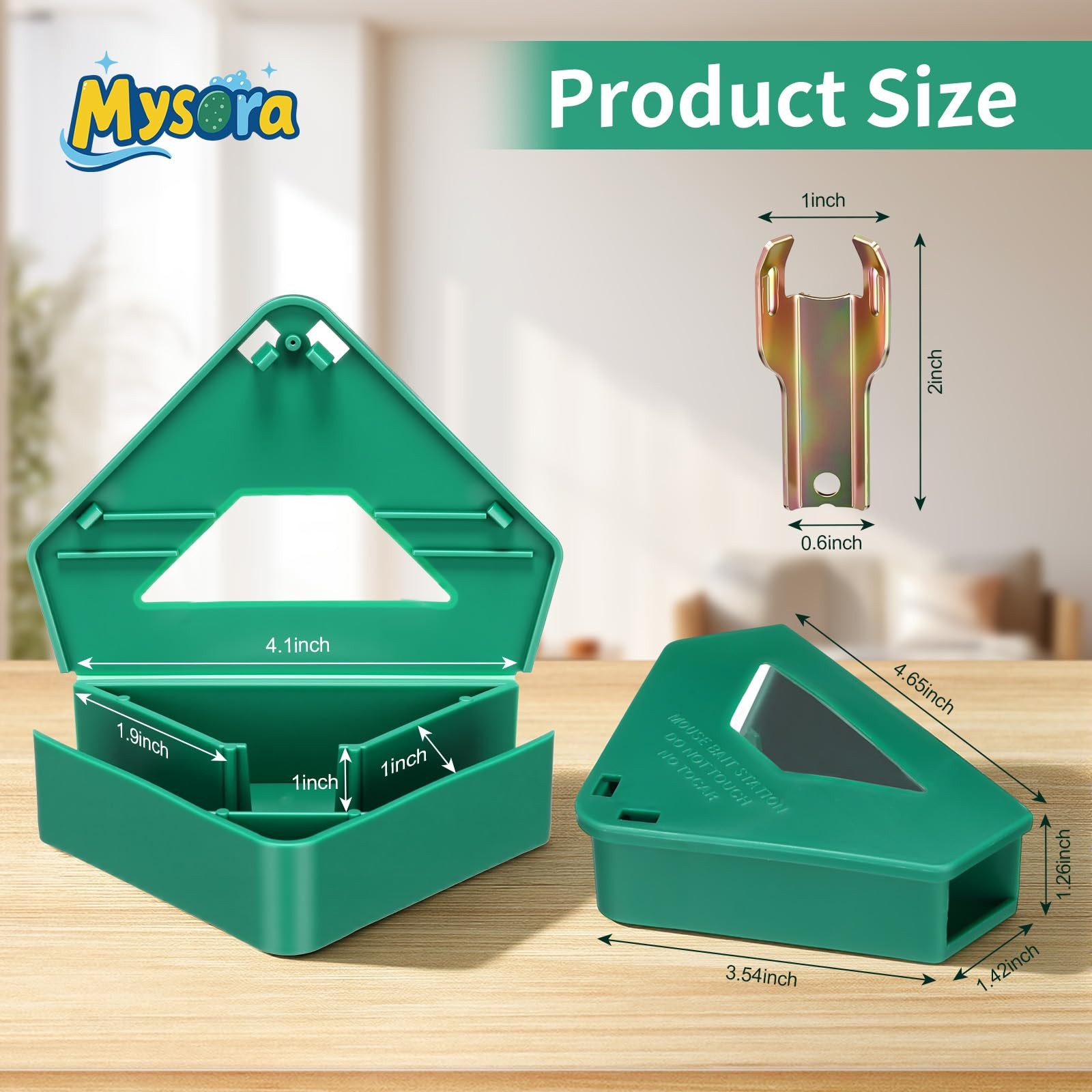 6 Pack Mouse Bait Stations with Visible Window & Keys, Lockable Rodent Contro... gallery