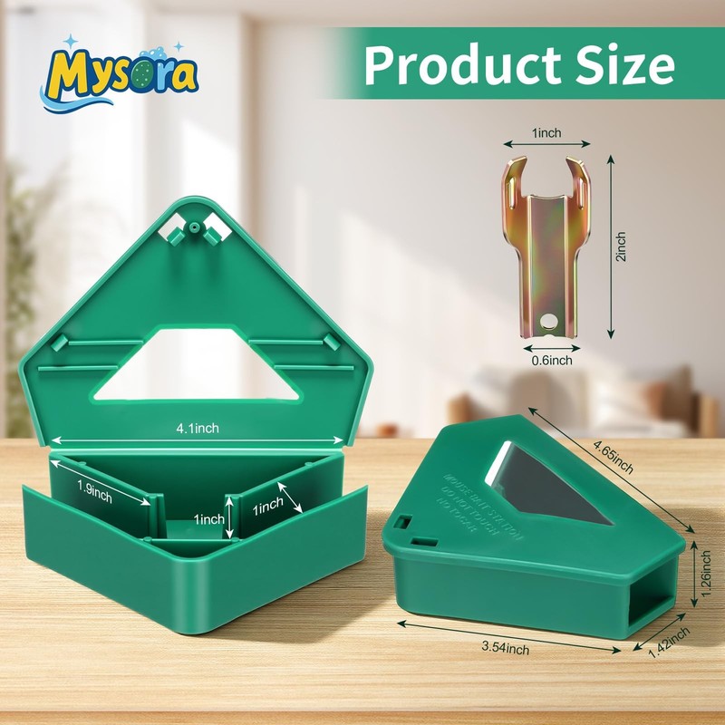 6 Pack Mouse Bait Stations with Visible Window & Keys, Lockable Rodent Contro... gallery
