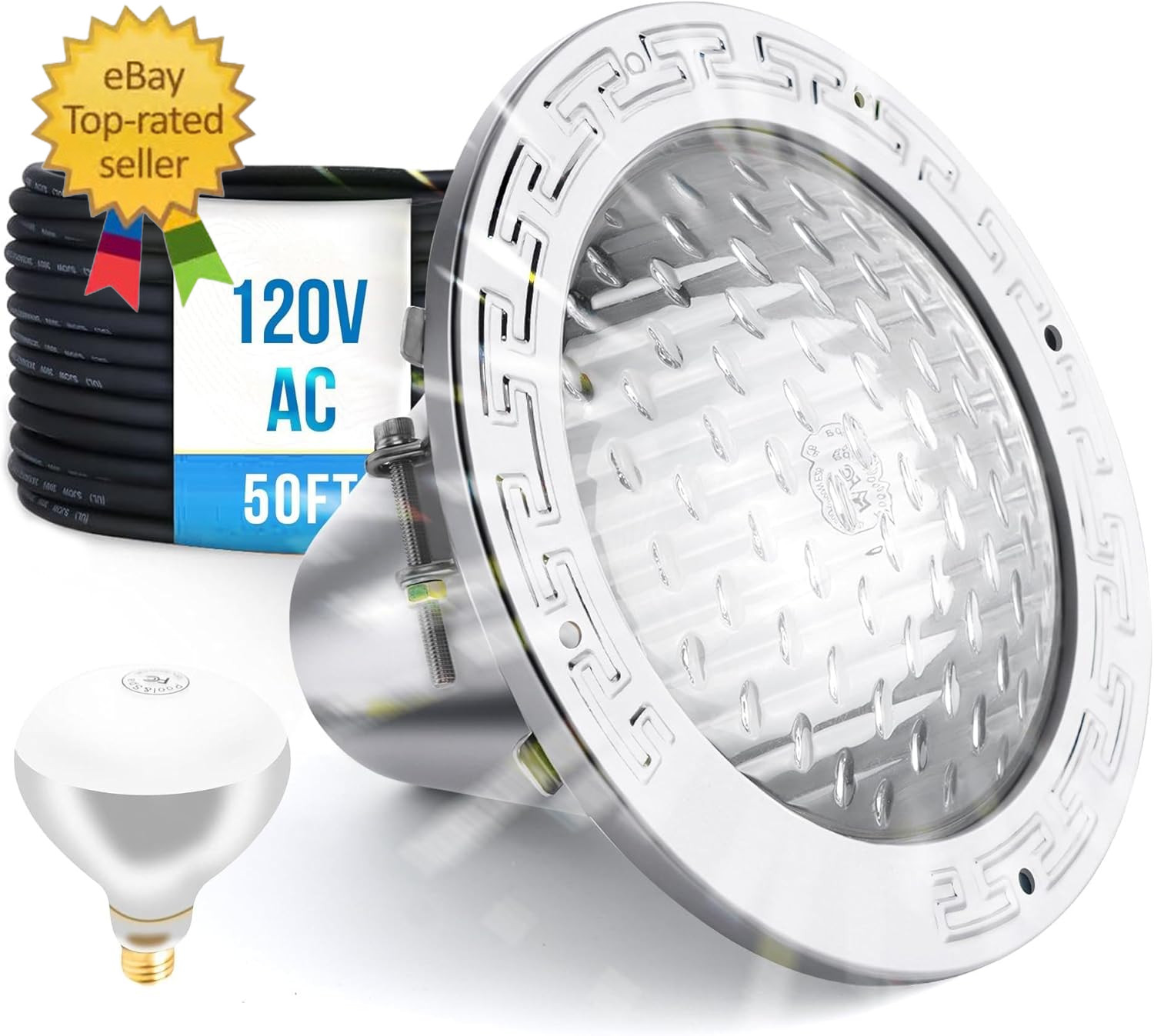 120V 10-Inch Waterproof Pool Light for Inground Pools – IP68 Rated, Includes 2 X gallery