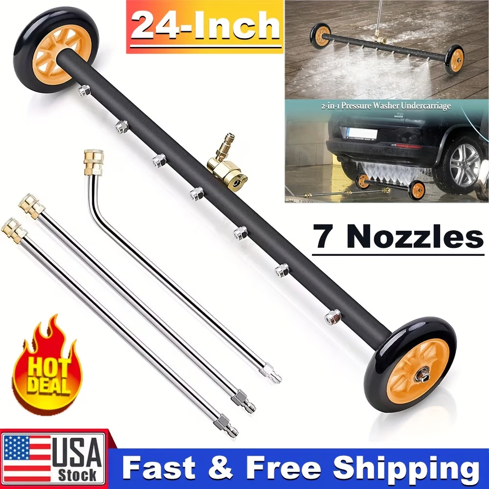 24" High Pressure Undercarriage Cleaner, 4000 PSI Pressure Washer Attachment gallery