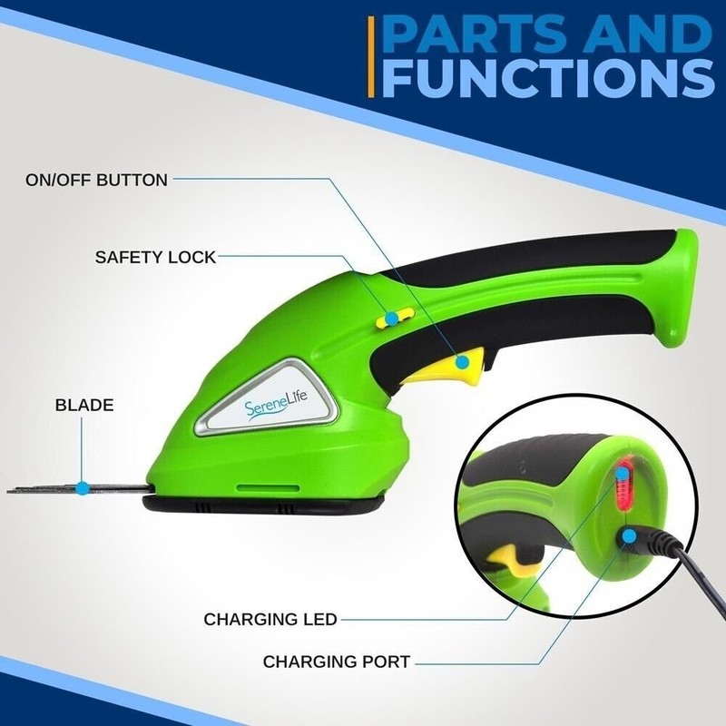 Pyle Cordless Handheld Grass Cutter Shears- Built-in 3.6V Rechargeable Battery gallery