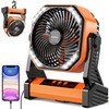 20000mAh Battery Powered Camping Fan, 58Hrs Rechargeable Portable 8", Orange gallery
