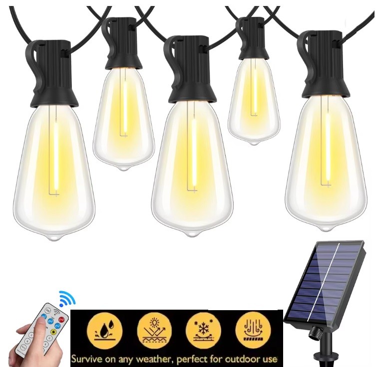 Solar String Lights 33-100FT ST38 Shatterproof Bulbs Waterproof for Patio Garden gallery