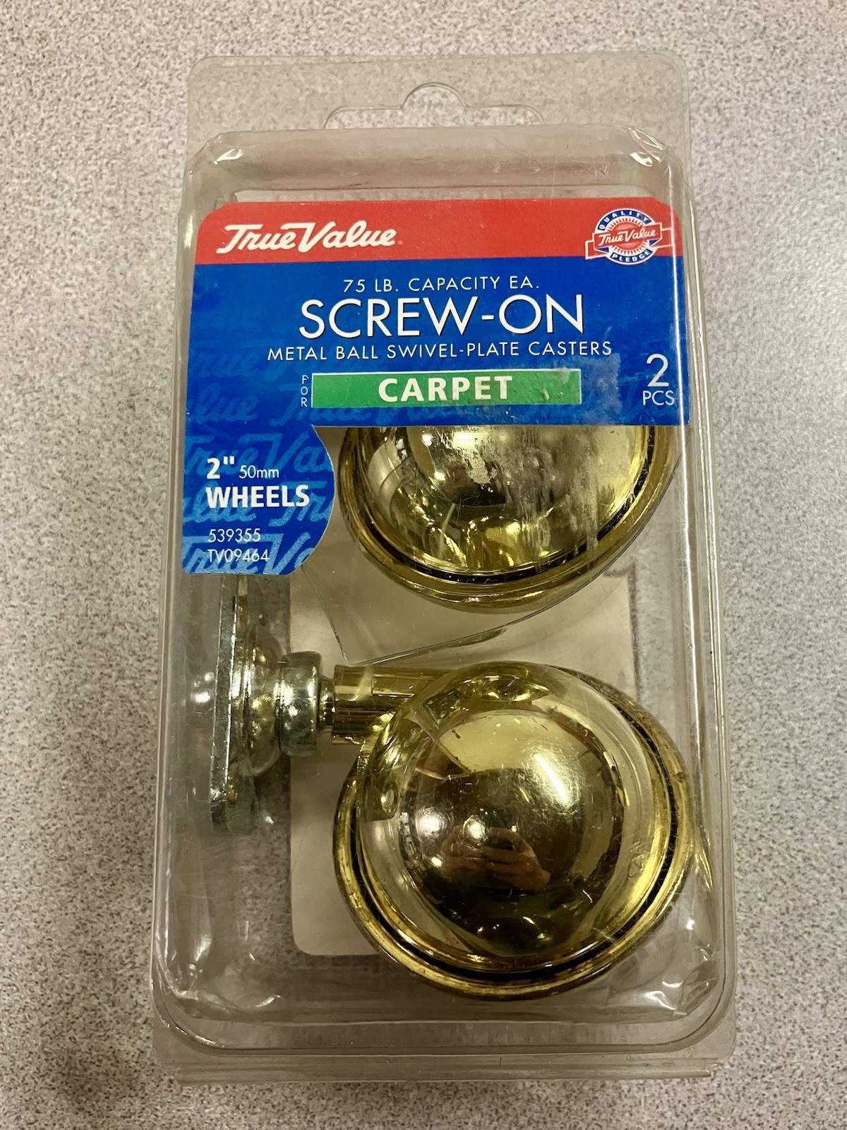 True Value 2" Wheels Screw-On Metal Ball Swivel Plate Furniture Casters Heavy gallery