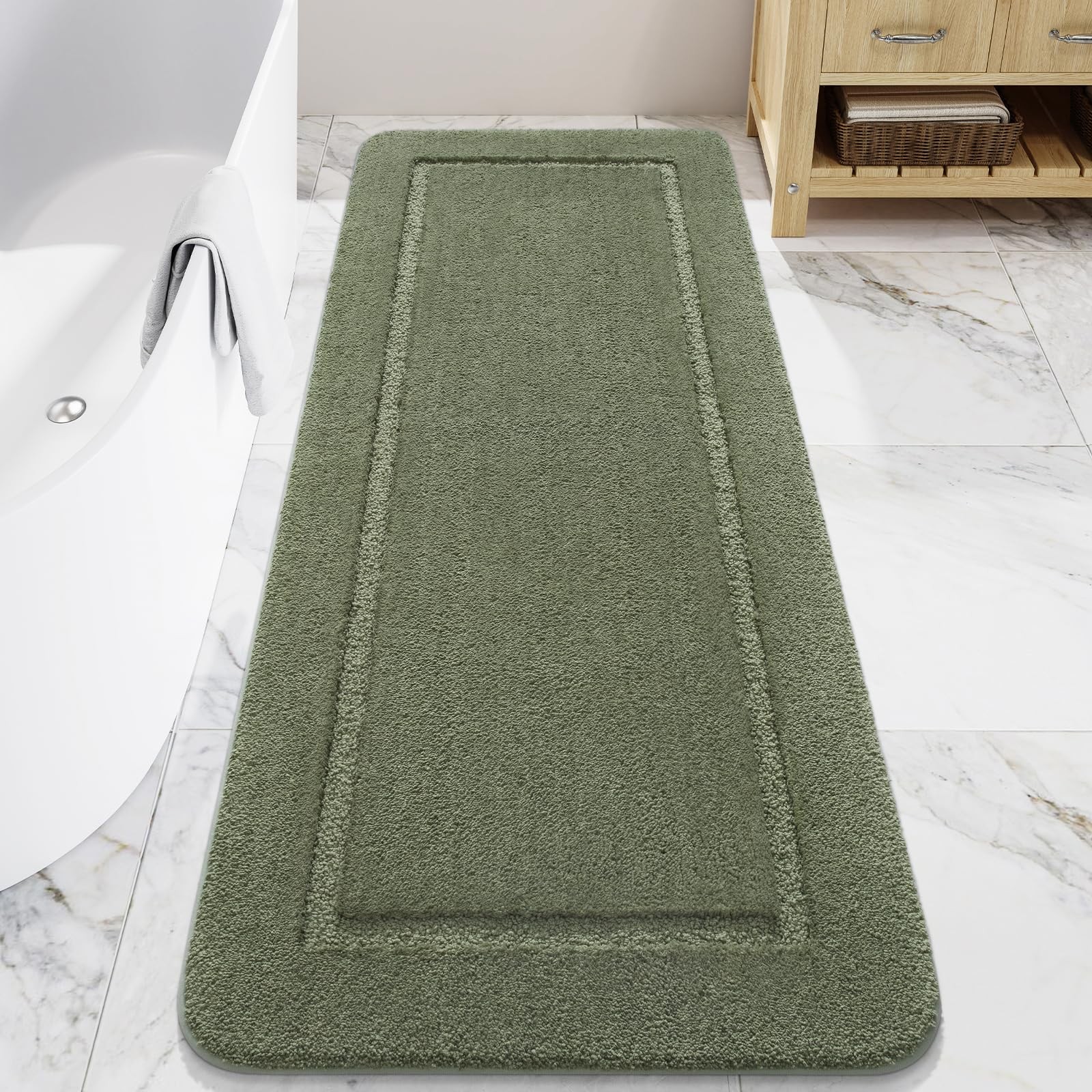 LOCHAS Bathroom Runner Rug, 24" x 60" Long Bath 24''x60'', Sage Green gallery