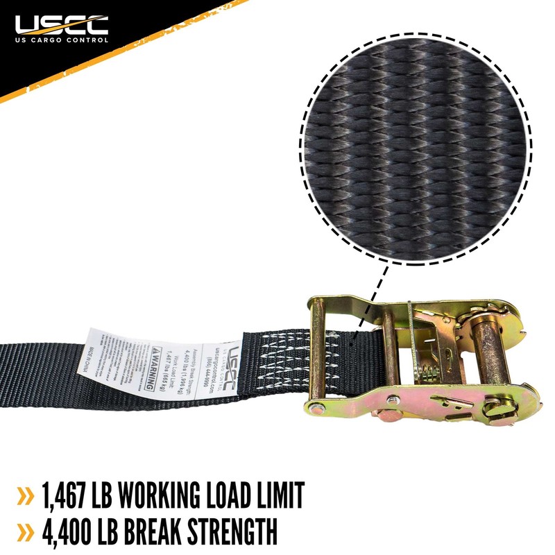 USCC 2" X 15' Endless Ratchet Straps - Black gallery
