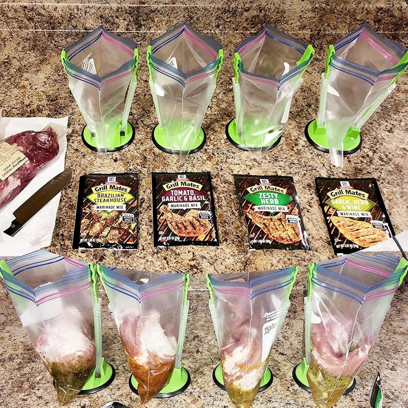 Ziplock Bag Holder Stand Adjustable for Freezer Bags 6 Pack gallery
