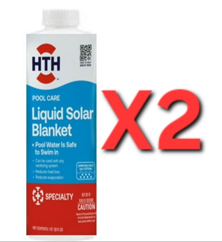 New HTH Pool Care Liquid Solar Blanket for Swimming Pools 28 Oz Safe PH Lot Of 2 gallery