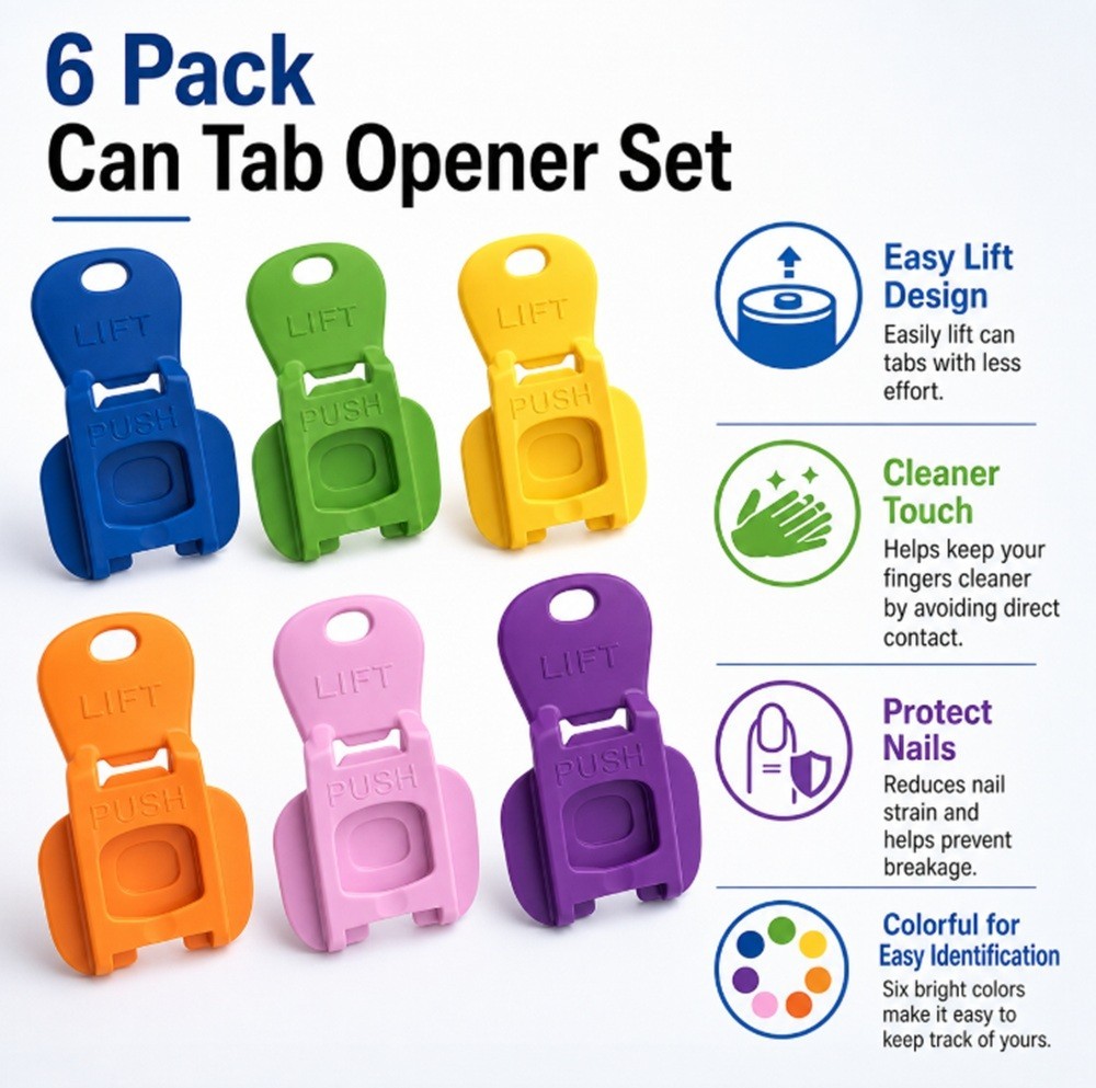 6-Pack Can Lids & Tab Openers – Colorful Drink Covers for Soda, Beer & Camping gallery