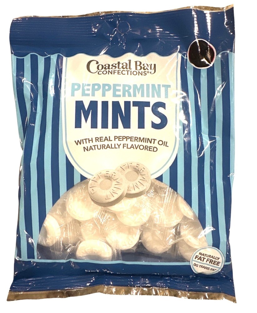 Coastal Bay Confections Peppermint Mints Individually Wrapped 5 oz Bag @ 40 pcs