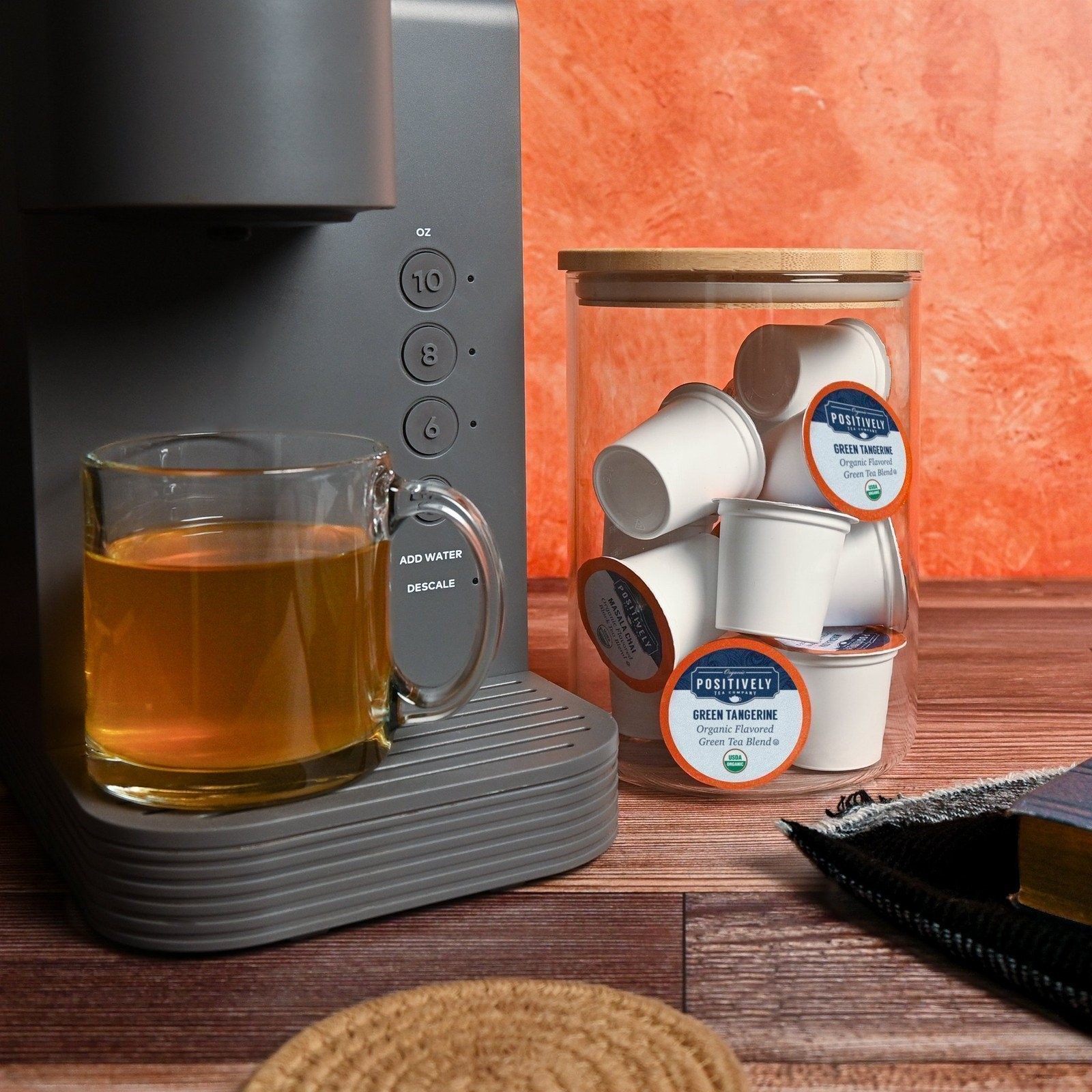 Positively Tea | Organic Green Tangerine Tea | 96 Pods, Keurig Compatible gallery