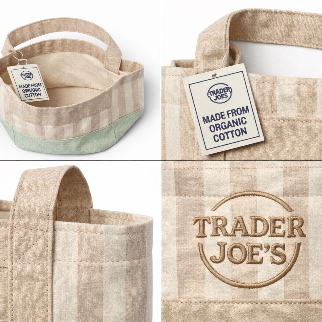 Trader Joe’s Mini Canvas Tote Bag Bundle Set of 4 Pastel Colors NWT gallery
