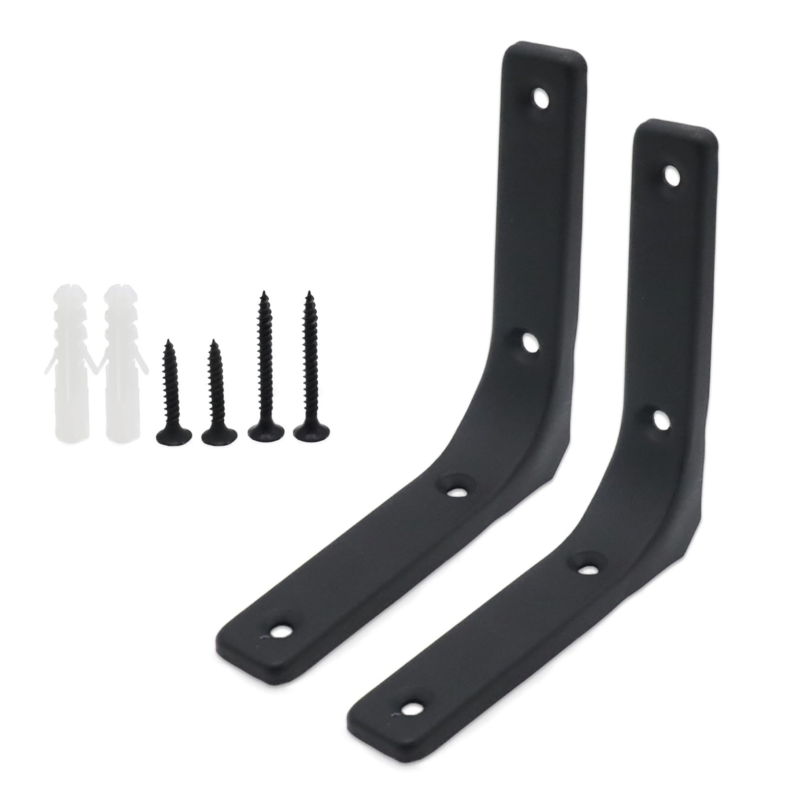 2 Pack Wall Shelf Support Bracket, 4 Inch Black L Corner Wall Mount Brackets ... gallery